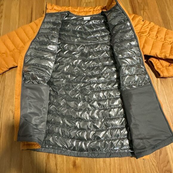 Columbia Omni-Heat Men's Orange Puffer Jacket Sz LT - Picture 13 of 16